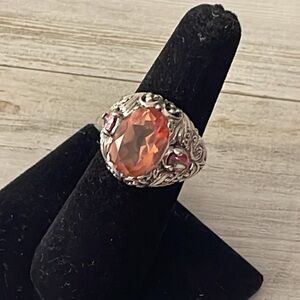 Beautiful Sarda Silver Mystic Topaz Statement Ring.
